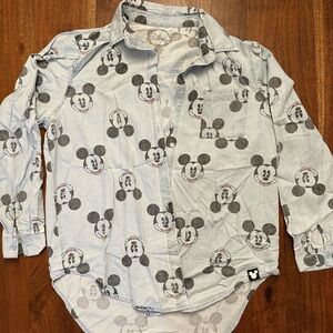 Disney Mickey Mouse Button Down denim shirt